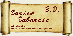 Boriša Dabarčić vizit kartica